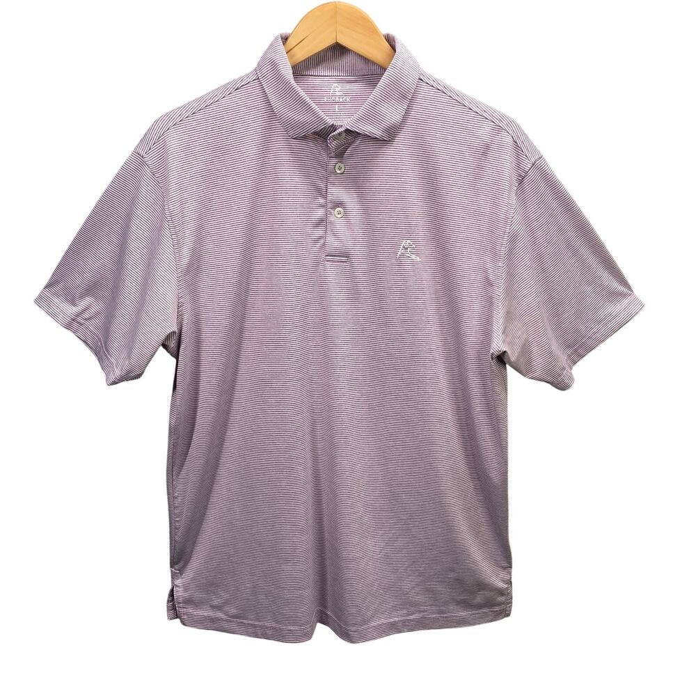 Rhoback Polo Shirt Men Large Short Sleeve Striped Performance Stretch Golf
